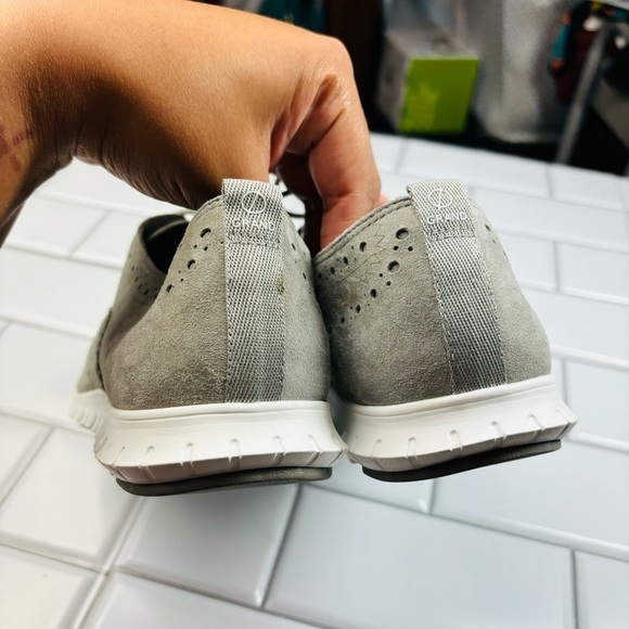 Women's ZERØGRAND Wingtip Oxfords IRONSTONE SUEDE-OPTIC WHITE size 11B - Picture 8 of 12